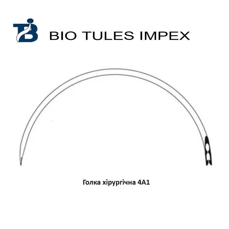 4А1 0,6х20 Голки хірургічні колючі, нестерильні, 4/8 окружності, пружинне вушко, розмір 0,6х20 мм